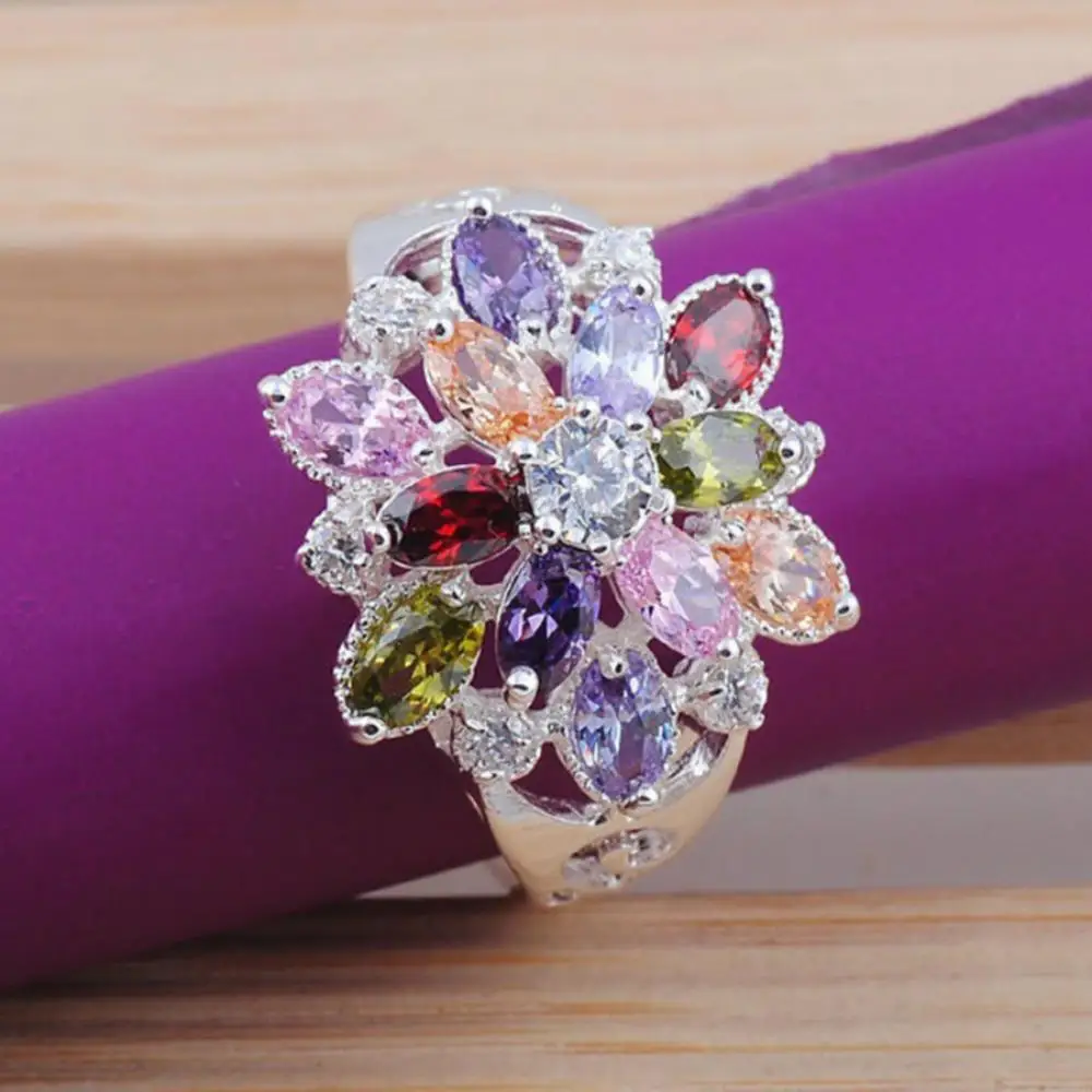 Ring Wedding Engagement Women Multicolor 2025 Cubic Zirconia Inlaid new Jewelry Gift
