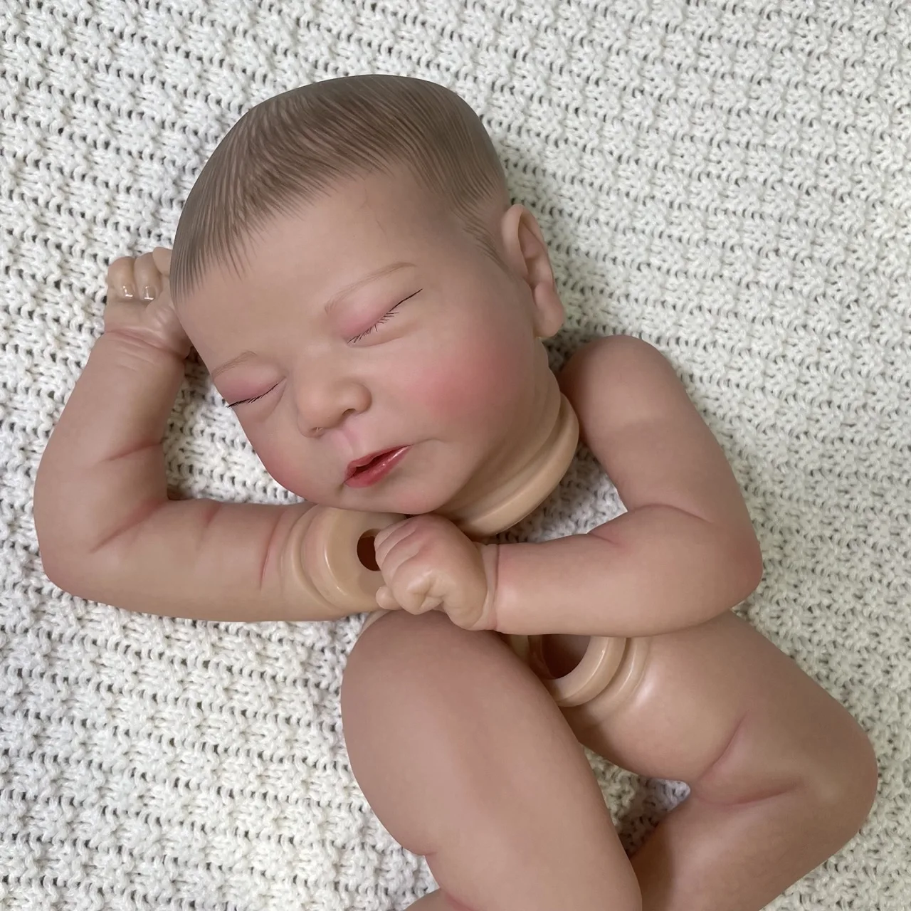20Inch Already Painted Reborn Doll Kit Chase With Cloth Body 3D Painted Skin Mold High Quality Handmade Doll Parts
