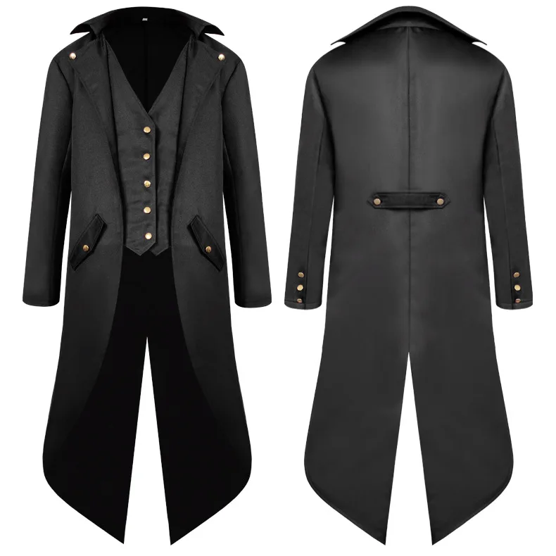 White Medieval 2025 Vintage Steampunk new Gothic Jacket Men Halloween Party Cosplay Halloween Costumes Pirate Renaissance Tuxedo