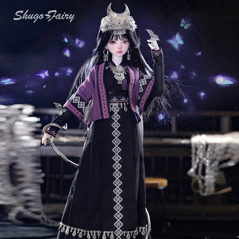 Shuga Fairy 1/4 Kaka Bjd Doll Bariy Body Big Chest Girl Nuwa Messenger Ancient National Atmosphere Jointed Doll
