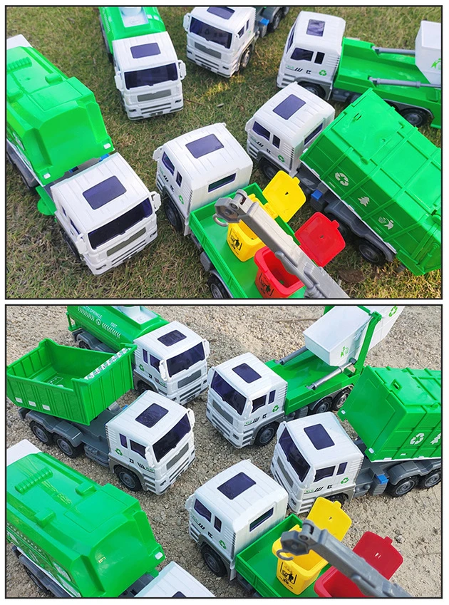 Children's Large Fall-resistant Garbage Truck Toy Set Ladder Truck Lift Sprinkler Engineering Truck Children's Day Educational