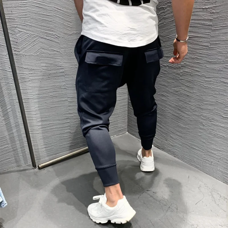 Men Clothing 2023 Men's Multi-pocket European and American Jogging Pants 2025 Fiess new Leisure Slim Elastic Running Sports Pants