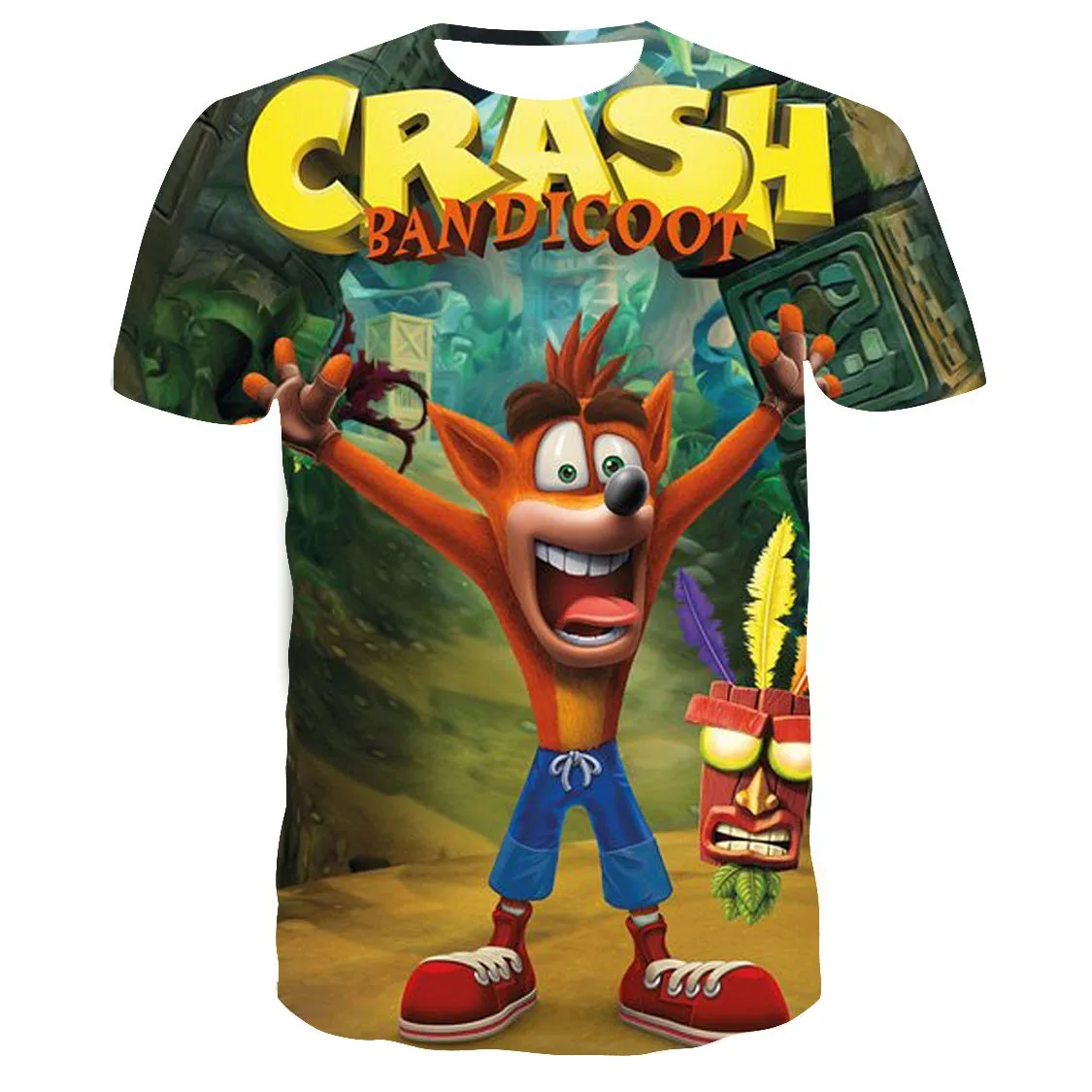 Kids Summer Game Crash Bandicoot Casual T-Shirts Boys Girls Short Sleeve Thin Breathable Tees Tops Children Outfits Home Clothes