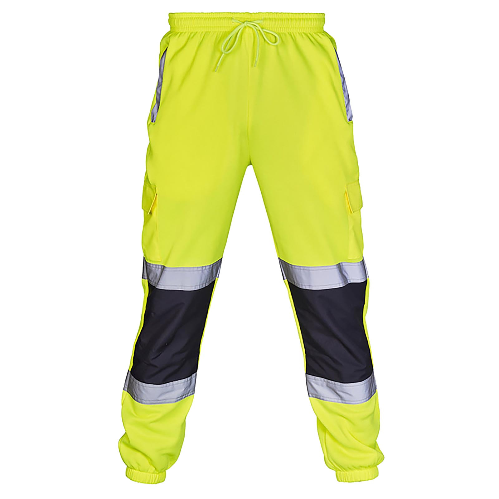 Men's Trousers Reflective Stripe Sweatpant Road Work High Visibility Road Work Overalls Casual Pocket Casual Pants