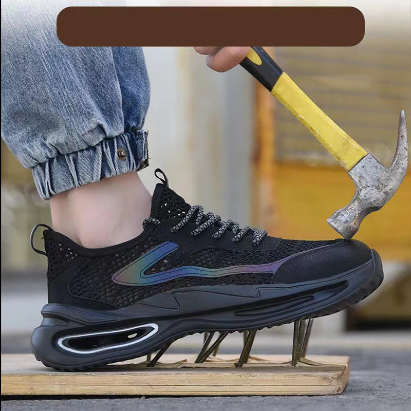 Waliantile 2023 Summer Men Women Safety Shoes For Industry new Work Boots Anti-smashing 2025 Steel Toe Indestructible Sneakers Footwear
