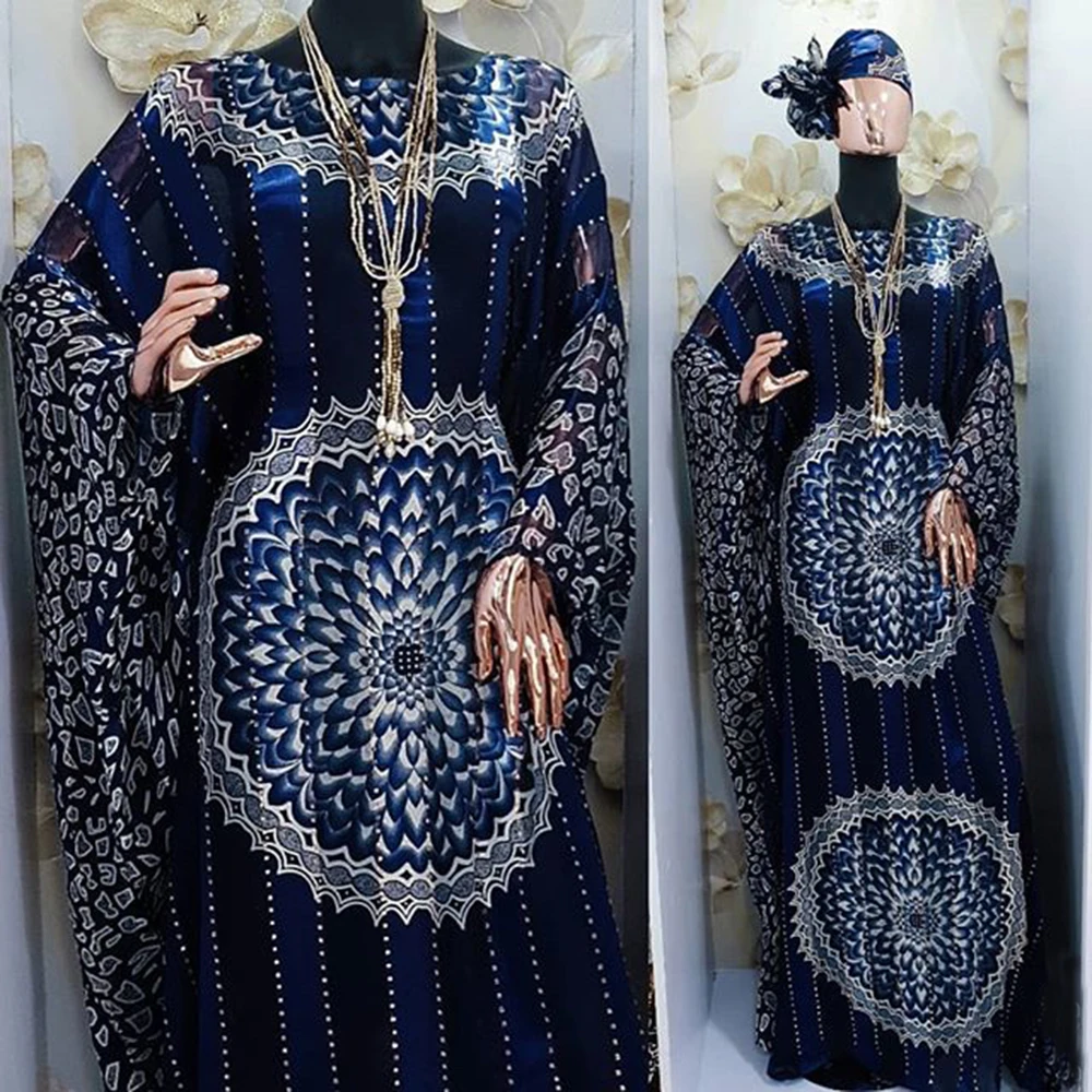 Dashikiage African Dresses for Women Bazin Riche Printing uk Colorful Femme Robe New Arrivals Summer Striped Loose Fashion