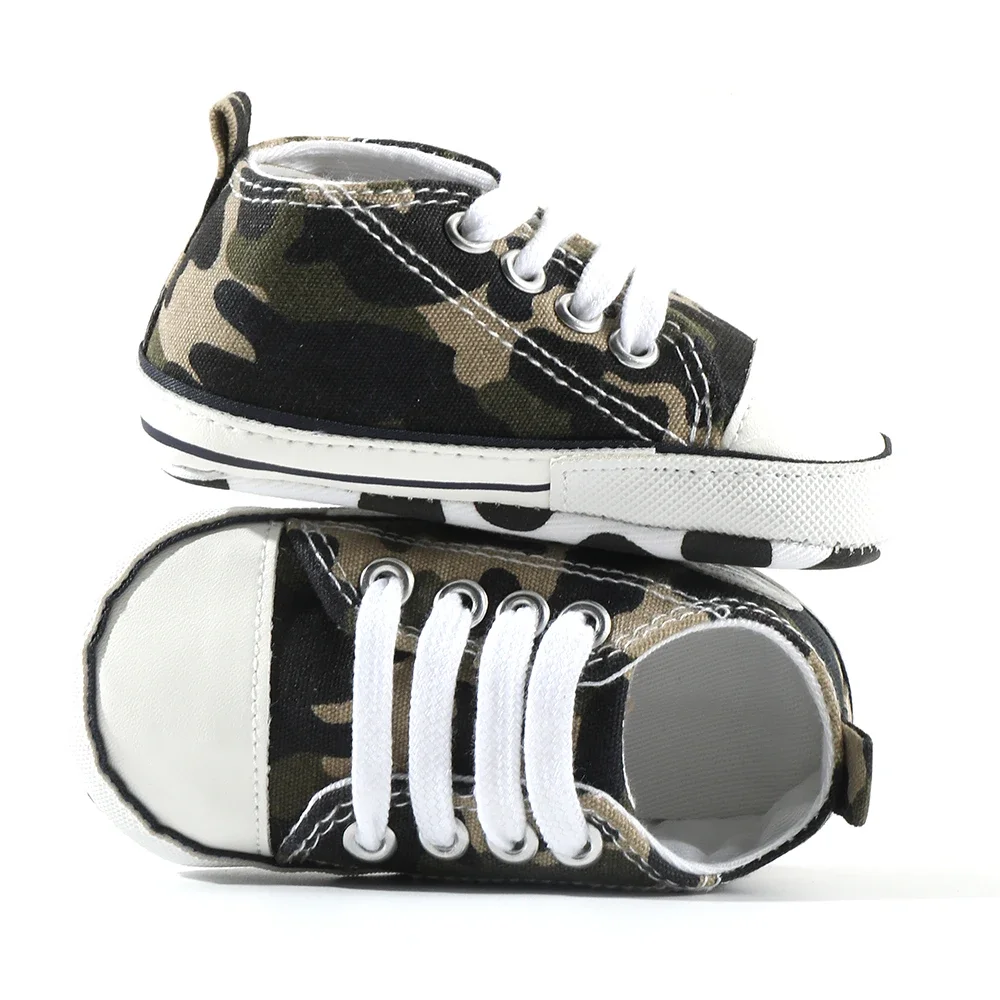 Print Star Sports Baby Canvas Classic Sneakers Newborn Baby Boys Girls First Walkers Shoes Infant Toddler Anti-slip Baby Shoes