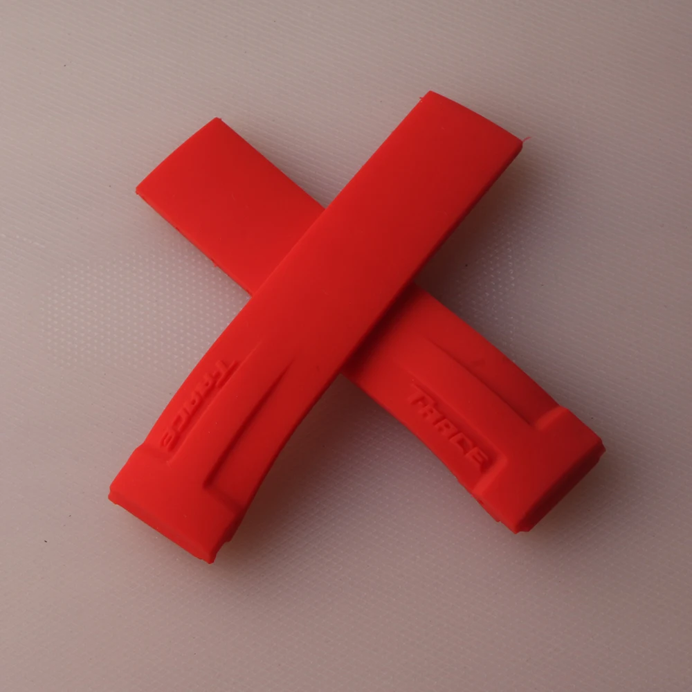 20mm Soft Rubber Silicone Watchband Strap Black Red Orange Waterproof Watch Band for Tissot Strap T048 T-Race T-Sports Bracelets