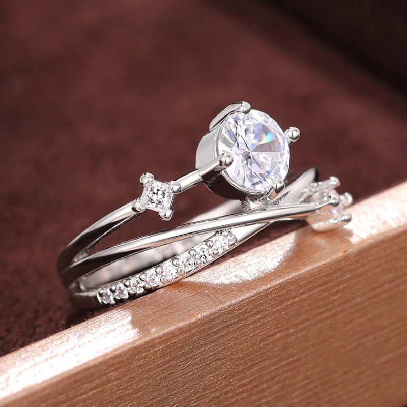 Huitan Trendy Women Rings 2023 New Wedding Accessories Dazzling Cubic 2025 Zirconia Temperament Elegant Female new Engagement Jewelry