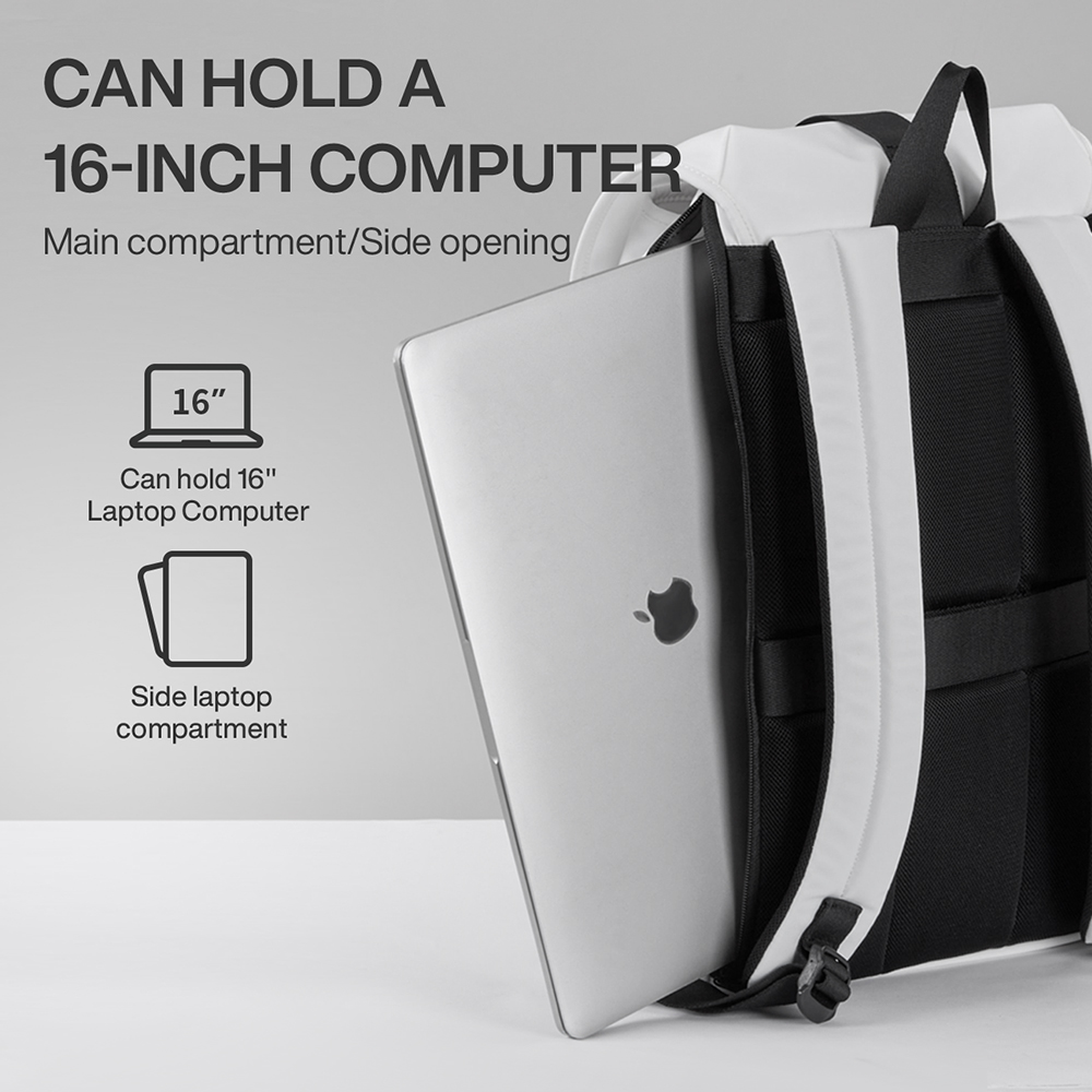 Mixi New 16'' Laptop Backpack Men Waterproof Lightweight Casual Travel School Bags Women Outdoors Rucksack 17 Inch White M5228
