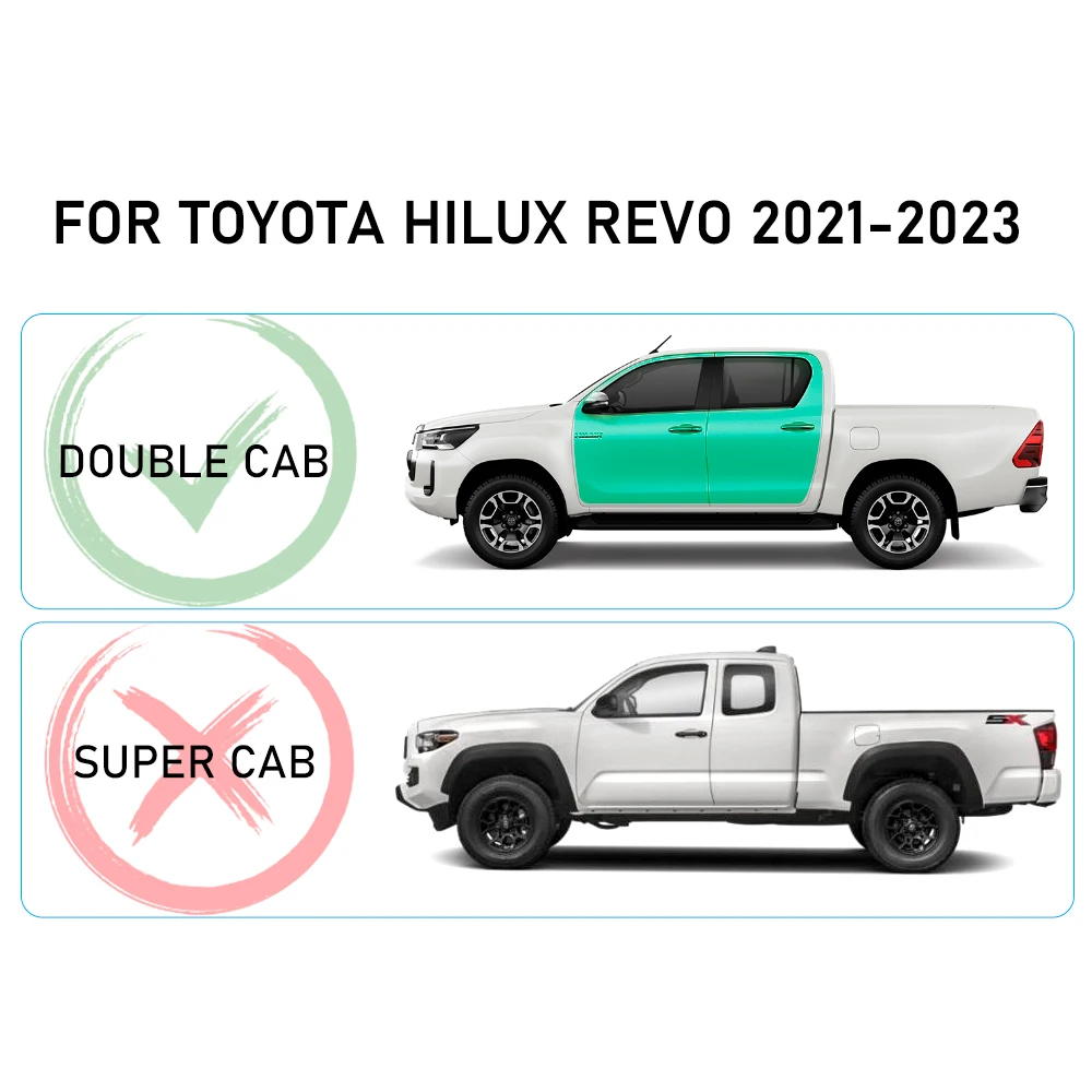 Window Visor Sun Rain Deflector Guard For Toyota Hilux 2021 2022 2023 2024 Double Cabin Car Accessories