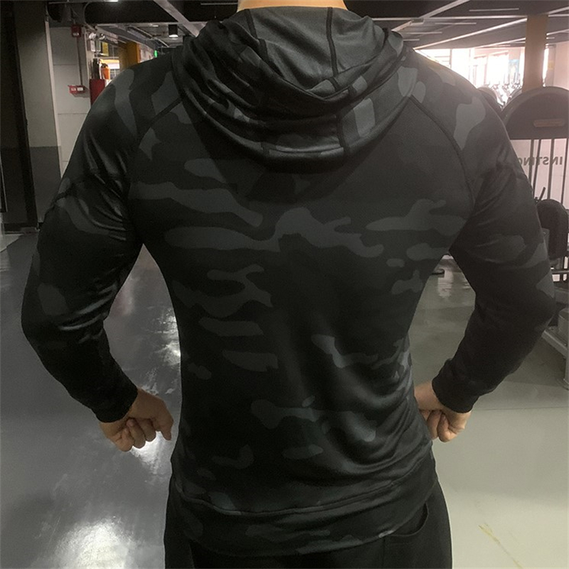 Men Outdoor Sports Jackets Hoodies Quick 2025 Dry new Fit Long Sleeve Tops with Hood Male Running Sweatshirts 2023 Casual Jacket Hoodies