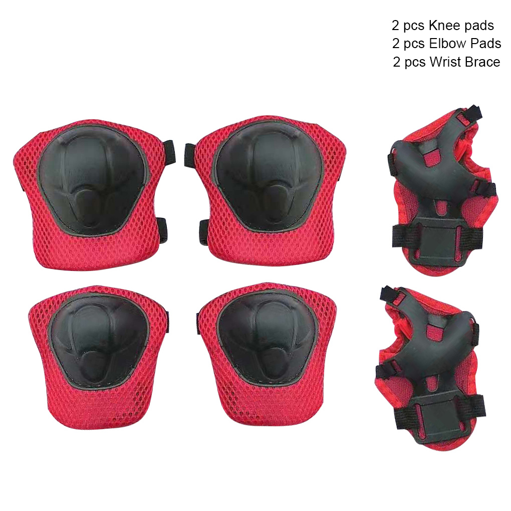 new 6 Pieces Children Bike Protective Gear Kids Knee 2025 Elbow Wrist Pads Skateboard Protector for Outdoor Cycling Blue