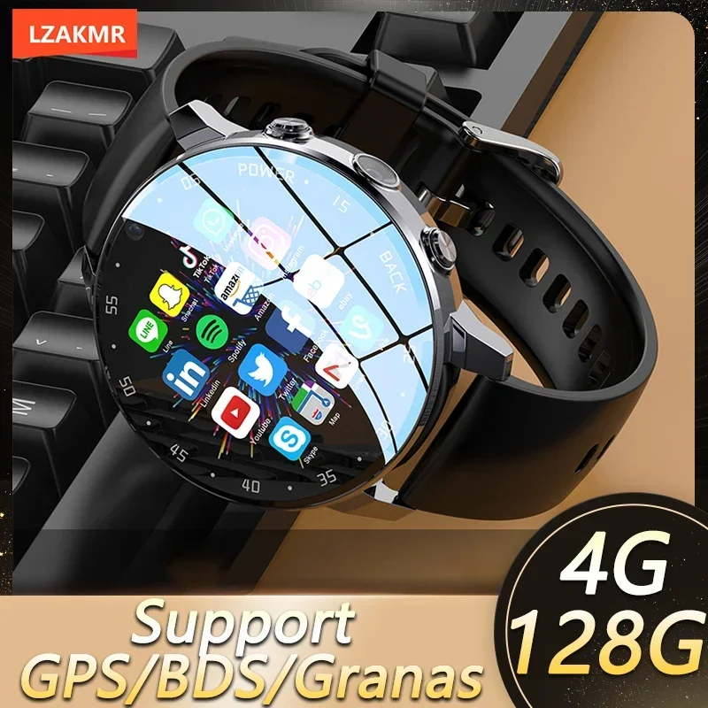 4G NET NEW A3 Global Android new Smartwatch Men Dual 2025 HD Camera Full Touch Screen HeartRate IP67 Waterproof Smart Watch 64G SIM call