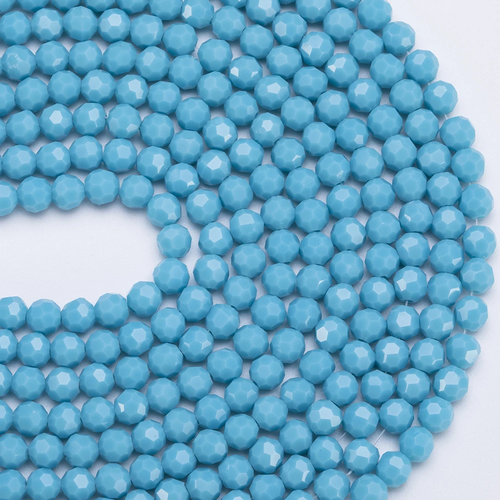 3 4 6 8mm Czech Round Crystal Beads Faceted Obscured Color Glass Bead Loose Spacer Bead for Jewerly Making DIY Bracelet Neclace