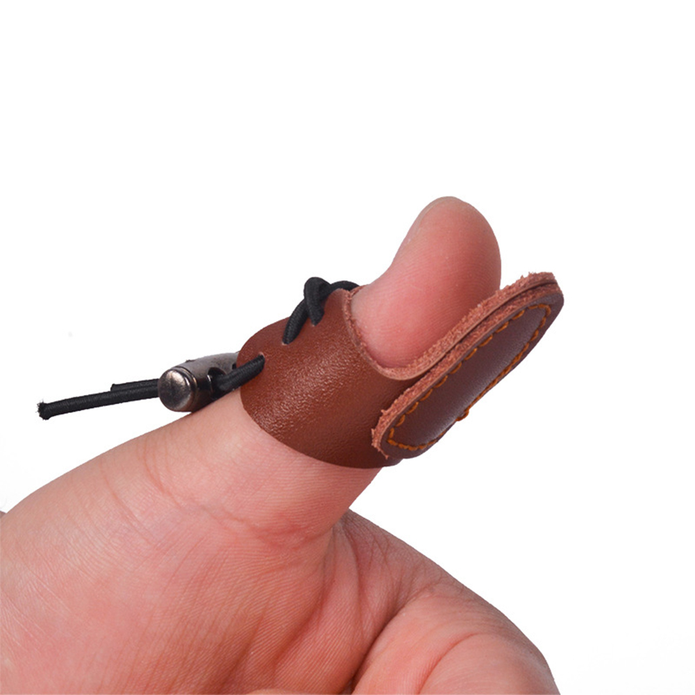 1-4 Pcs Soft Cow Leather Recurve Bow Arrow Finger Tip Protector Practice Archery Thumb Ring Tab Guard Hunting Accessories Black