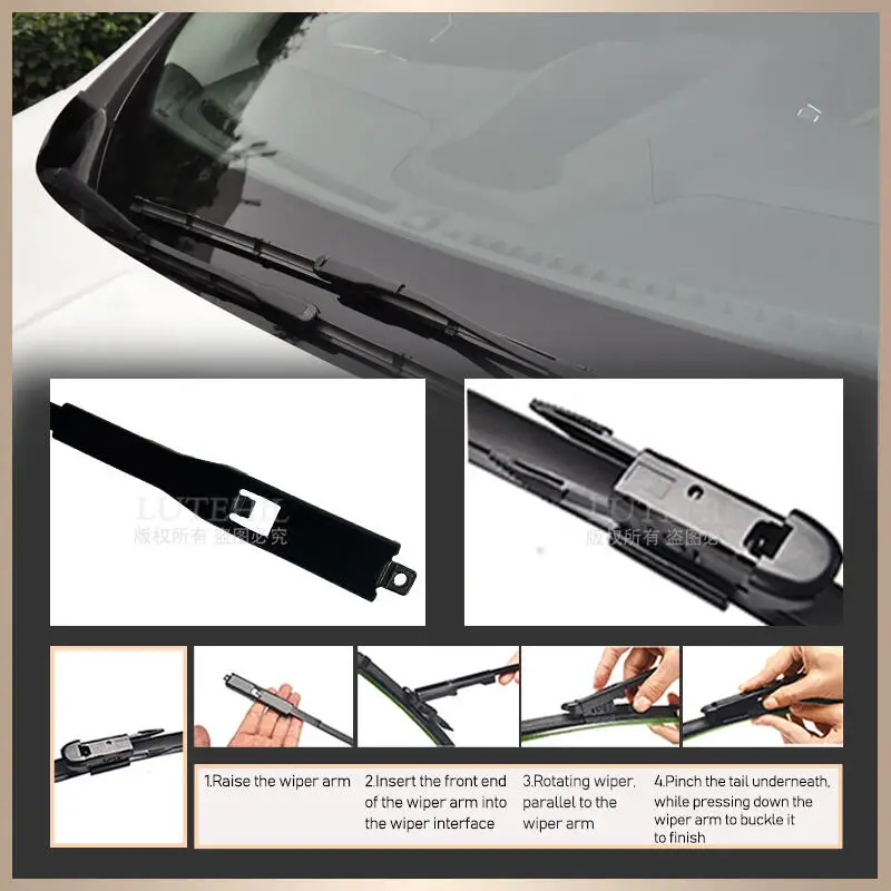 Wiper Front & Rear Wiper Blades Set For Opel Corsa D 2006-2014 2007 2008 2009 Windshield Windscreen Front Rear Window 26"16"12"