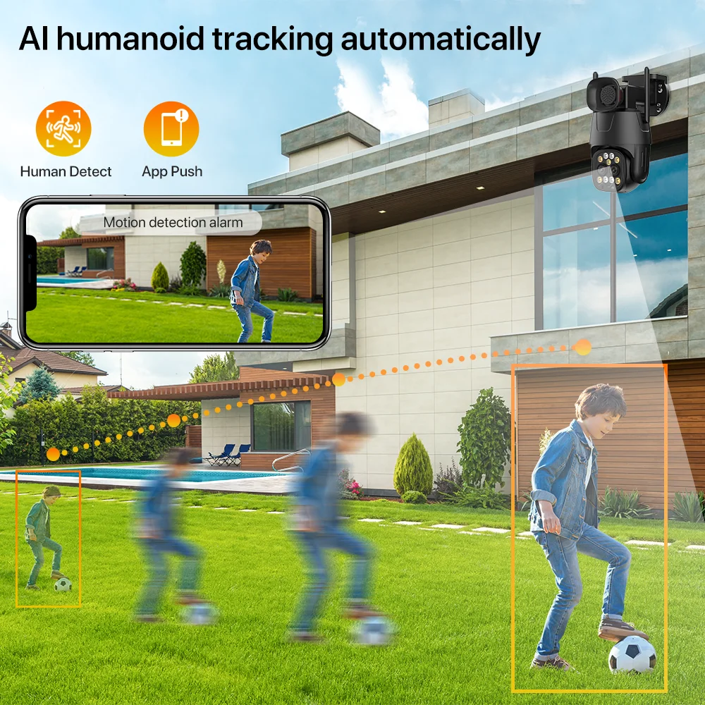 4G SIM Card IP Camera 4K 8MP Dual Lens 8X Zoom WIFI PTZ Camera Auto Tracking Security Camera 4MP Outdoor CCTV Surveillance
