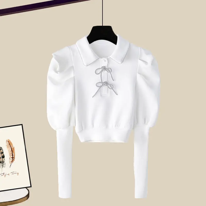 Large Size Women's new Spring Autumn Suit Women's Outfits 2 Piece 2025 Sets 2023 New Korean-style Long-sleeved Tops Skirt Two-piece Set