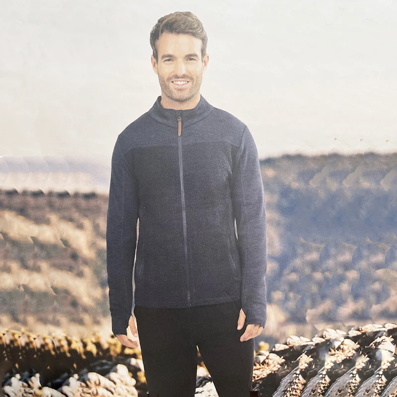 Men's Merino Wool Jackets 80% Merino Wool Full-Zip Sweater Heavyweight 300g Thermal Winter Men Jacket Wander Jacket Anti-Odor
