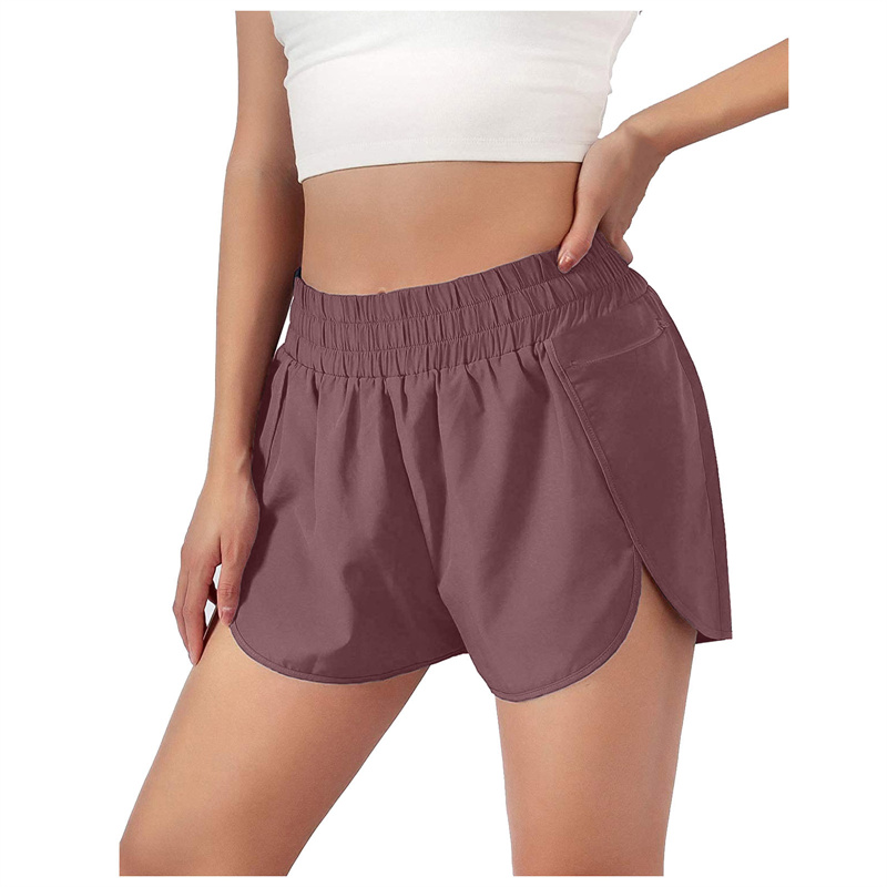 LM Womens Yoga Shorts Outfits High Waist Sportswear Exercise With Pockets Wear Short Pants Girls Running Elastic Prevent Wardrobe Culotte 807