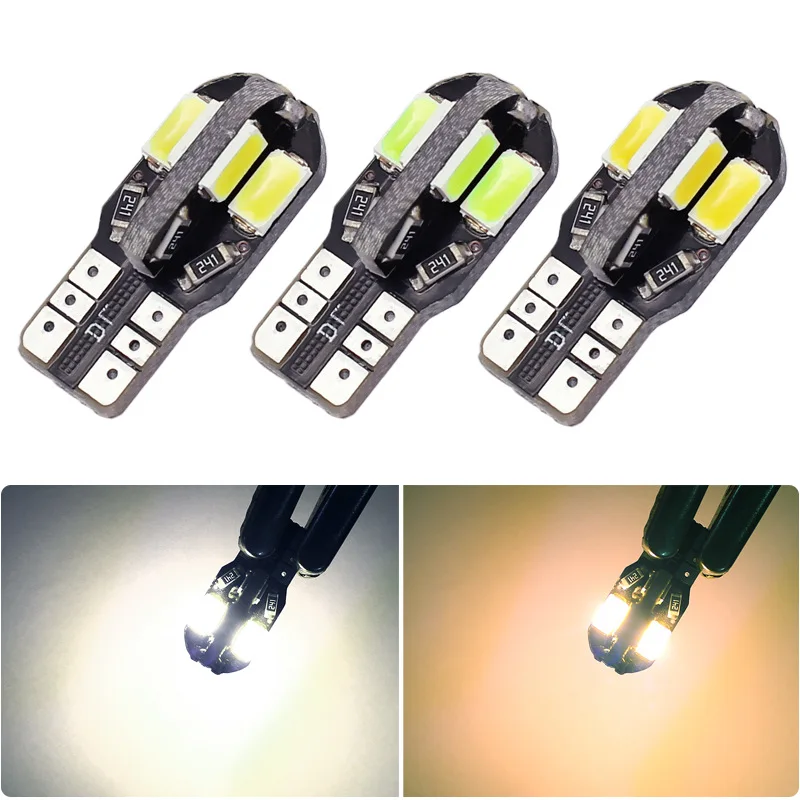 1/10PCS Car Interior Bulb W5W T10 LED 5730 8SMD Canbus Error Free new 2025 12V 194 168 Map Dome Lights Parking Light Auto Signal Lamp