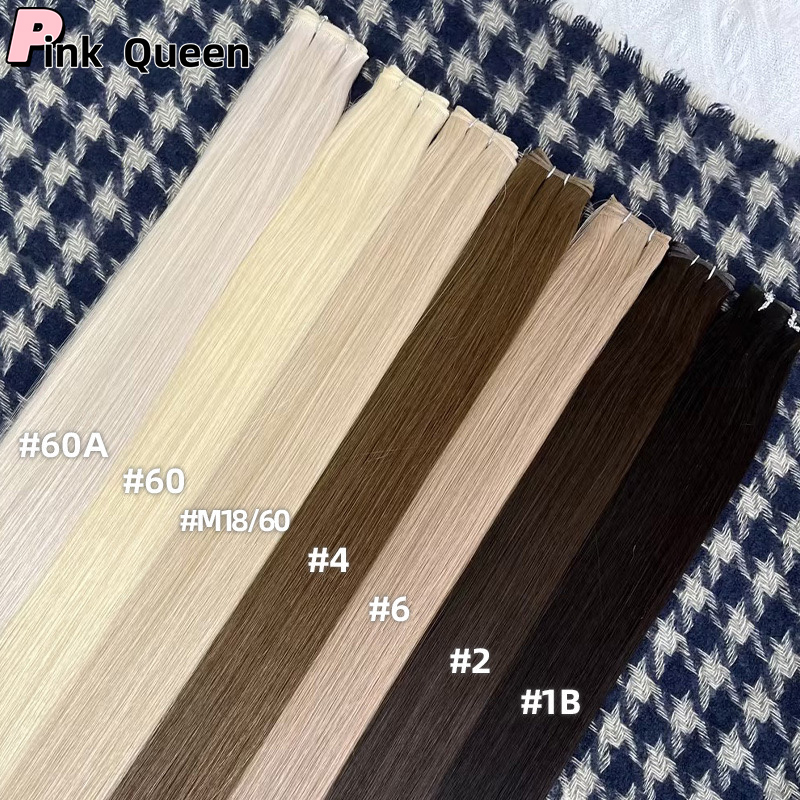 High-end European American Hair extensions Bailin braid second generation hand-woven hair curtain Bundile Human Hair all human hair Fashion color mixi