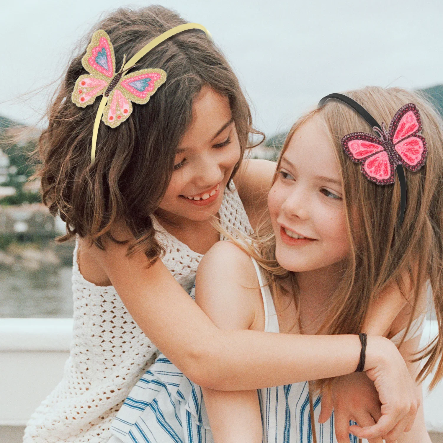 1/2pcs Glitter Butterfly Fascinator Headbands for Girls Teens Kids Child Hairbands Party Costume Performance Hair Accessories