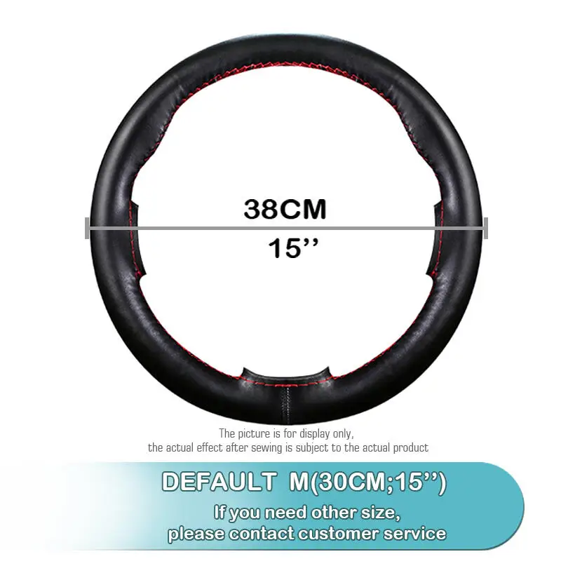 38cm new 15inch Car Steering Wheel Braid Cover 2025 Artificial leather Needles And Thread Soft Non-slip Auto Interior Accessories Kits