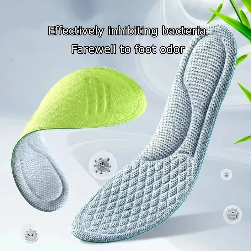 New 4D Massage Sport 2025 Insoles for Shoes Sweat-Absorbing Breathable Deodorant Insole for Feet new Growing Sole Sponge Shoe Inserts Pad