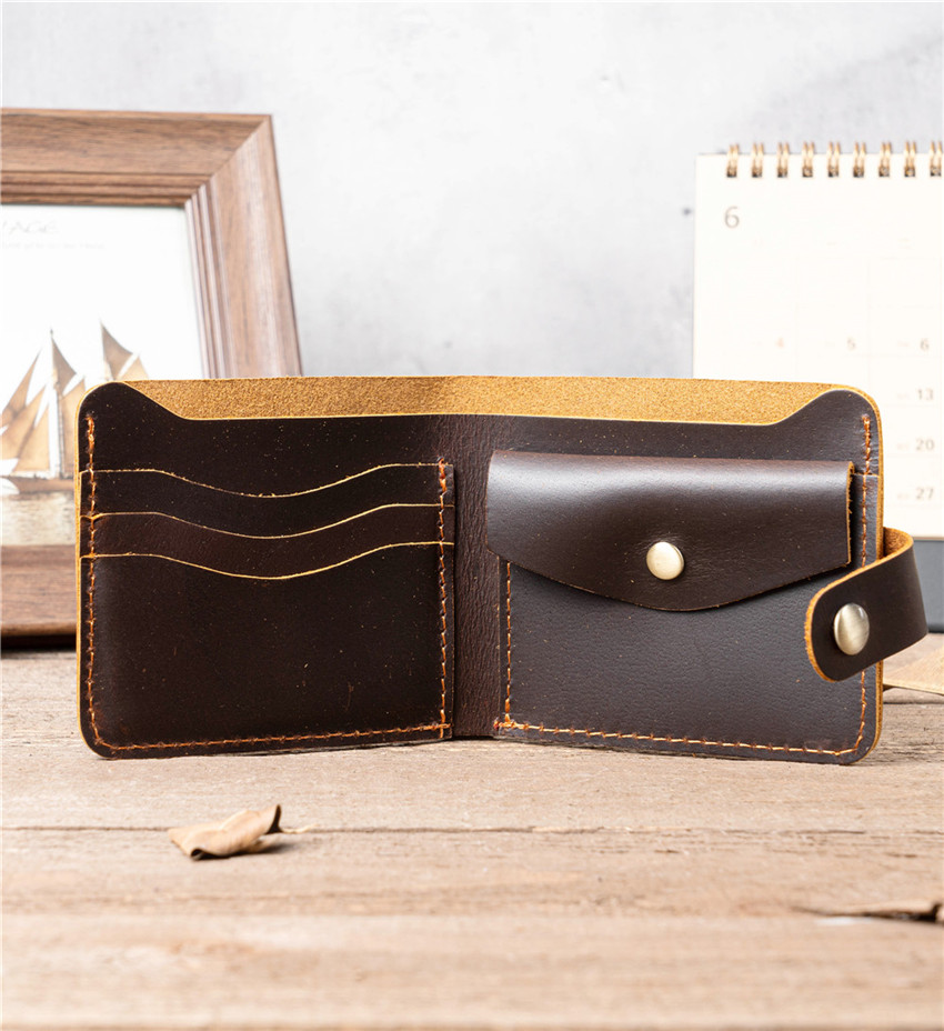 Men's Wallet 100% Genuine Leather Men Purse Holder Business Anti-Theft Credit Card Short Wallet Male Slim Coin Purse Money Bag