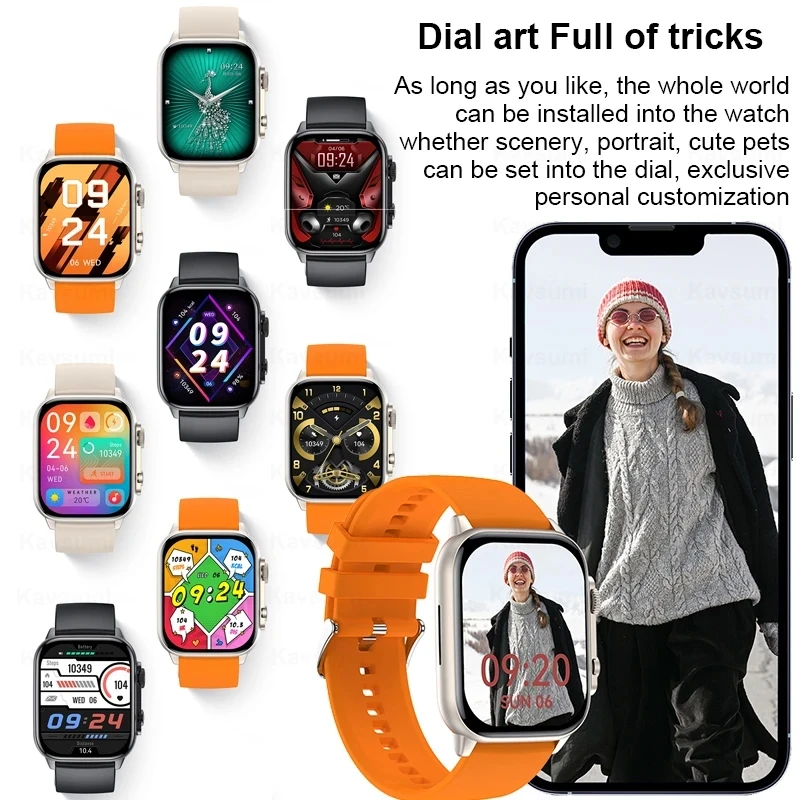 2.0 inch AMOLED Screen TK95 Ultra Smart Watch Always Show Time Series 8 High Refresh Rtae NFC Smartwatch Men Sport Watch Women