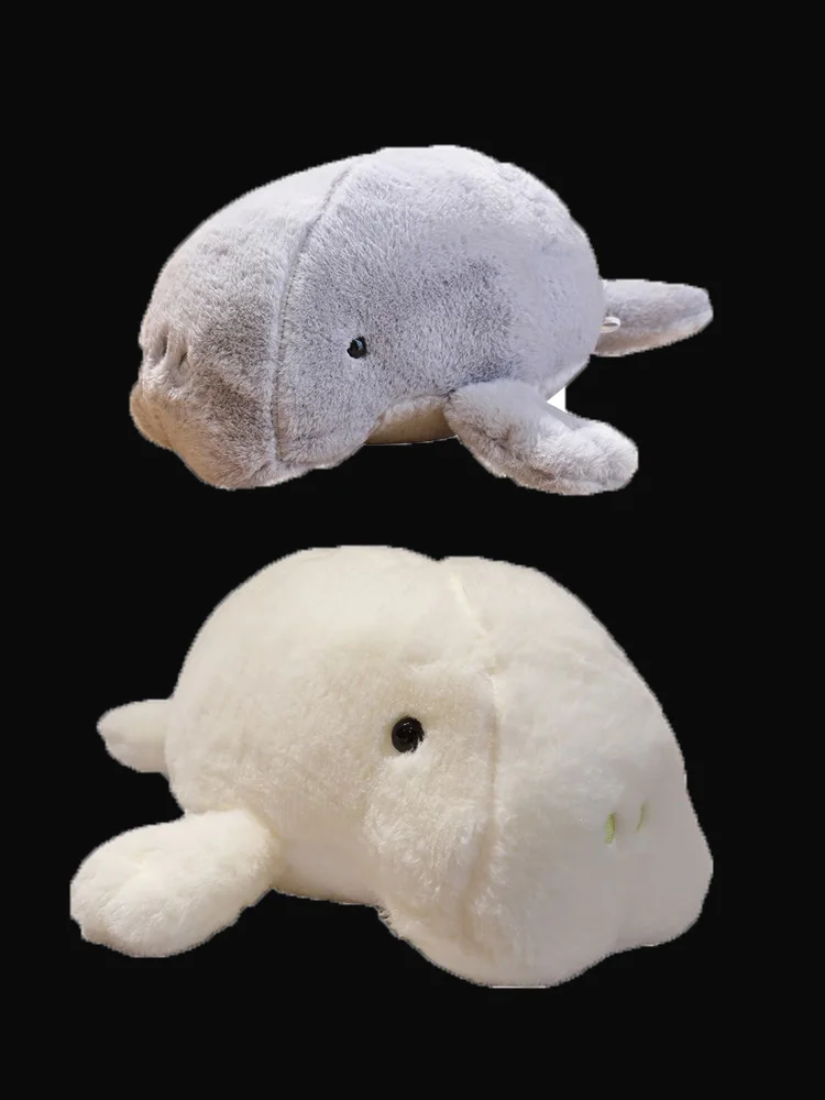50cm White Lifelike Manatee Doll Plush Toy Stuffed Soft Dugong Pillow Sea Animals Toys for Girls Gift Aquarium Souvenir