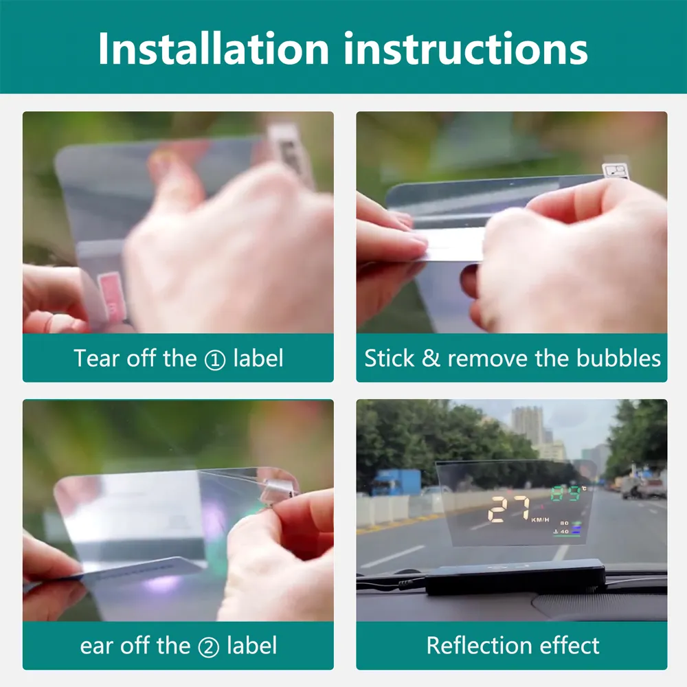 Car 2025 HUD Reflective Film Head Up Display Protective Reflective new Screen Overspeed Display Sticker
