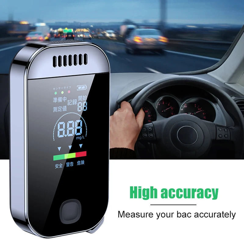 Portable Digital Breath Alcohol Tester Professional Breathalyzer With LCD Display USB Rechargeable Electronic Alcohol Tester