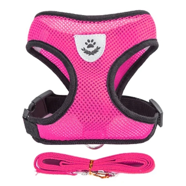 Cat Harness Vest Walking Lead Leash For Puppy Dogs Collar Polyester Adjustable Mesh Dog Harness For Small Medium Pet Accessories Animal Rescue Donatio