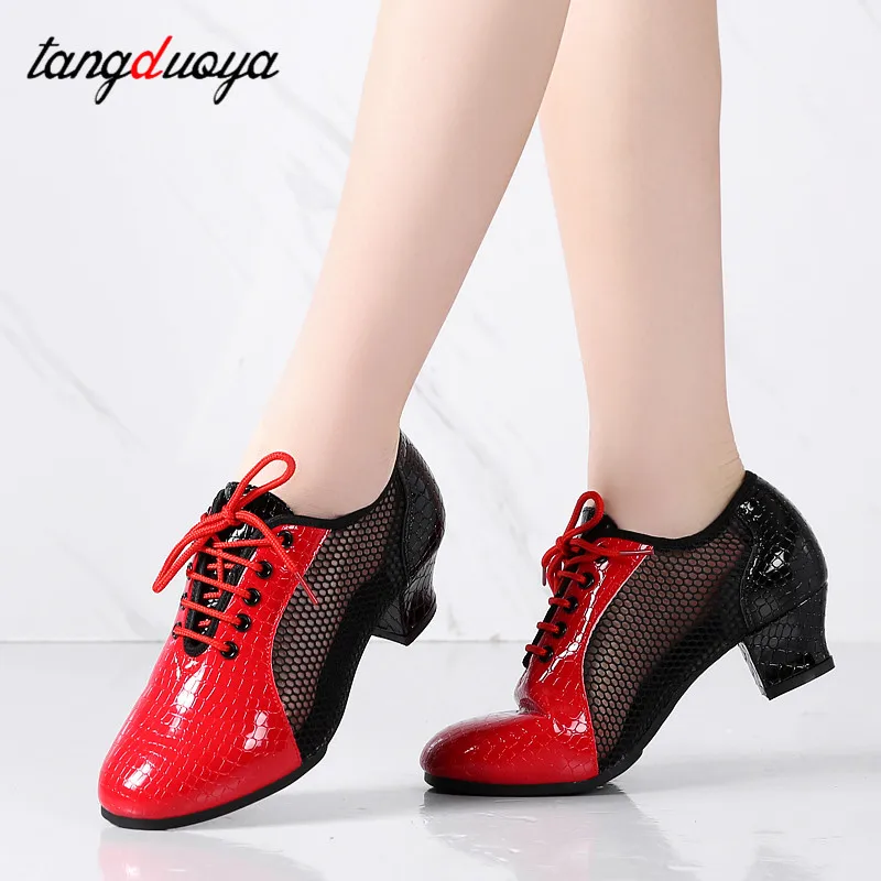 Modern dance shoes women practice closed toe 2025 new summer mesh modern jazz dance sneakers women breathable outdoor Practice Dance Shoe