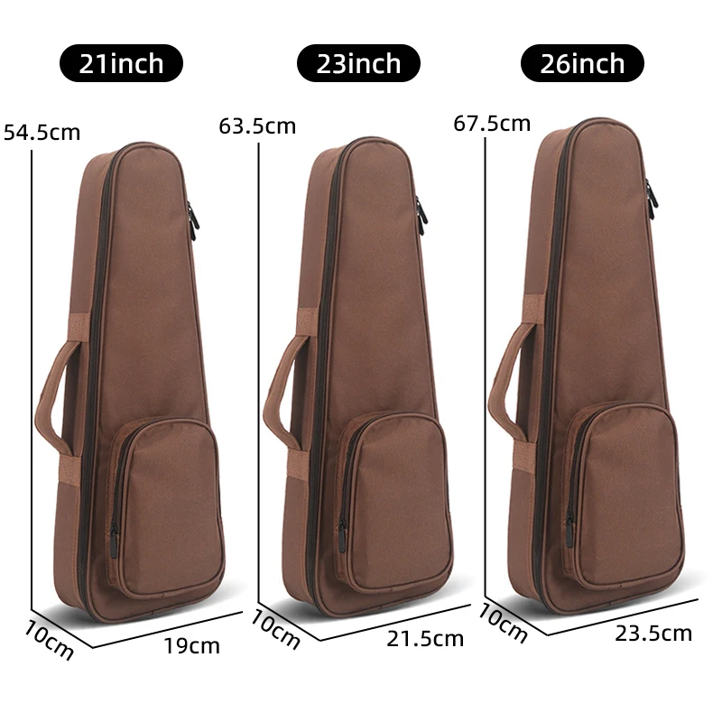 Ukulele Bag Case Shoulder Padded Gig new Backpack For 21 23 26 2025 Inch Brown Portable Soft Case Concert Musical Instruments XM112