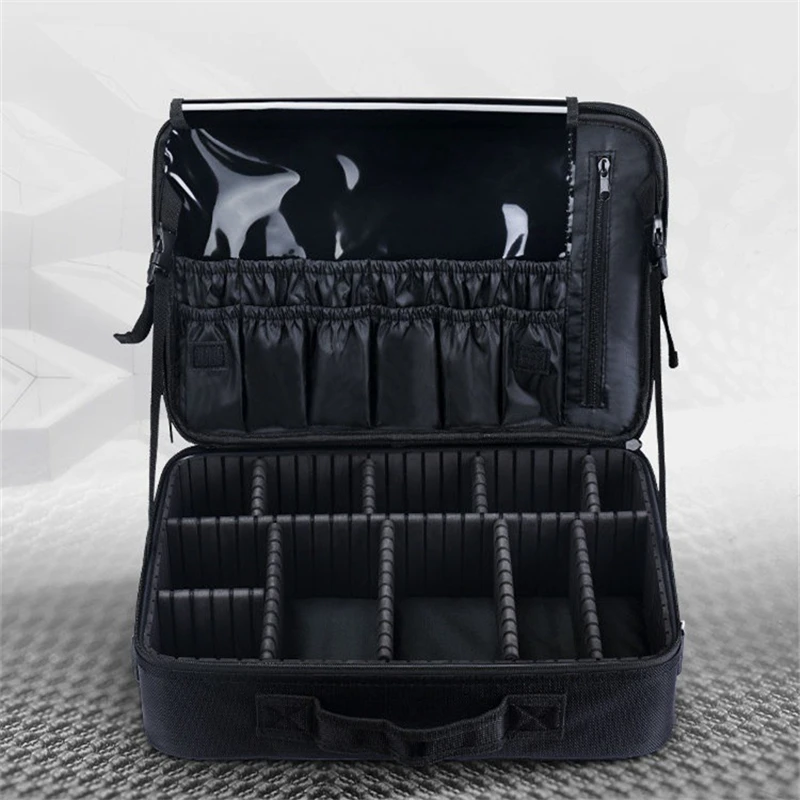 Professional Tool 2025 Bag Makeup Bag Cosmetic Large Capacity Oxford Cloth Wear Resistant 3 Layer new Multi-functional Storage Bag