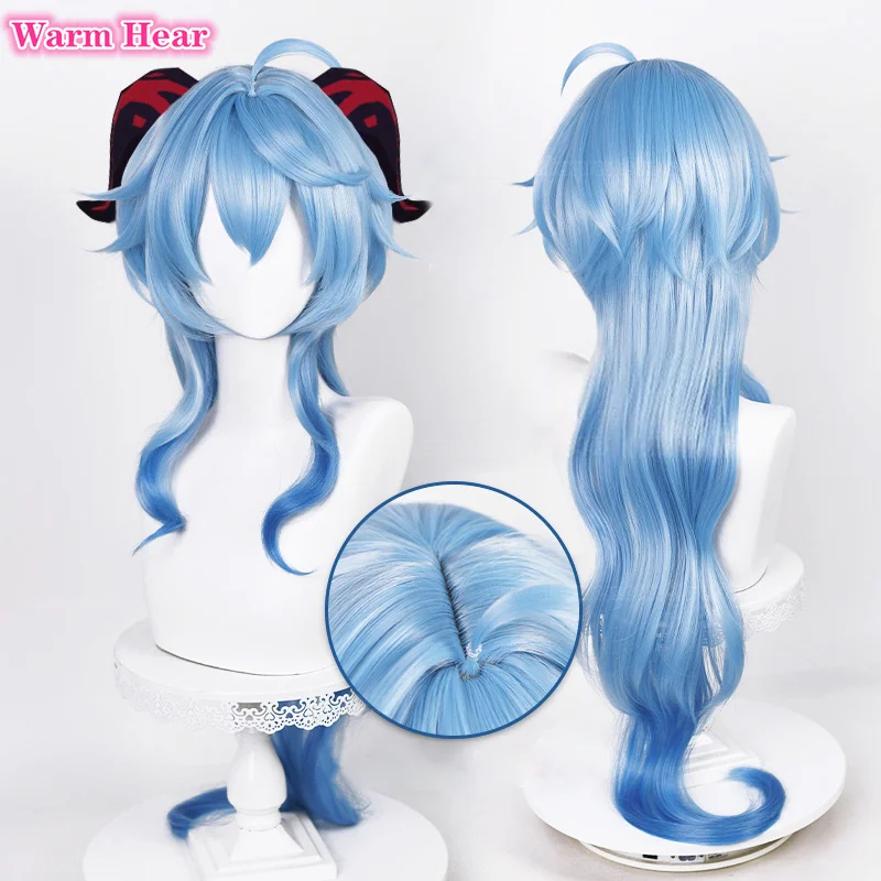 90cm Long Ganyu Cosplay Wig Blue Gradient Wig Cosplay 2025 Anime Wig new Heat Resistant Synthetic Wigs Halloween + Wig Cap