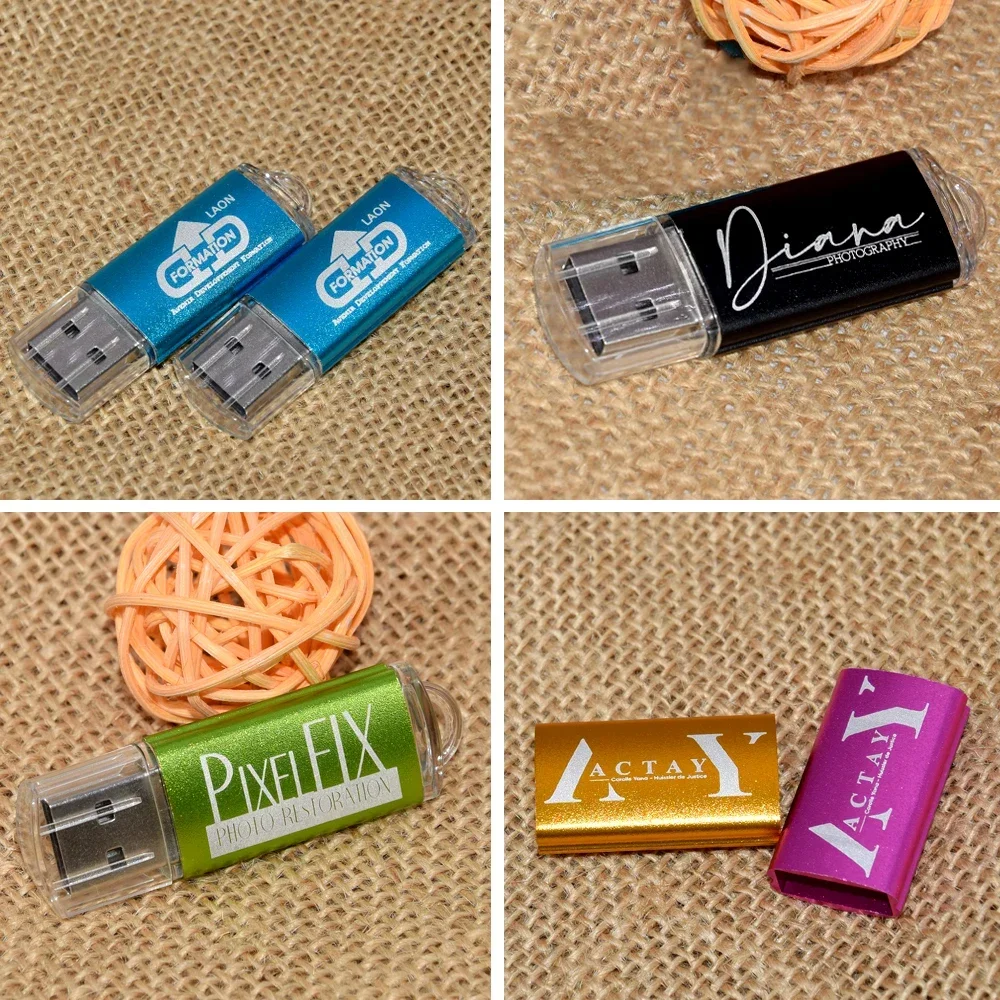 20PCS/lot Metal USB Flash Pen Drive 32GB 4GB 16GB Pendrive 64GB 2025 Music Album Memory Usb Stick 512MB new USB Gift Free Custom