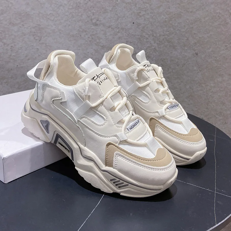 Women Shoes Autumn Breathable Mesh Sneakers Trend Wedge Platform Casual Dad Shoes Female Sport Tennis Running Shoes Zapatillas