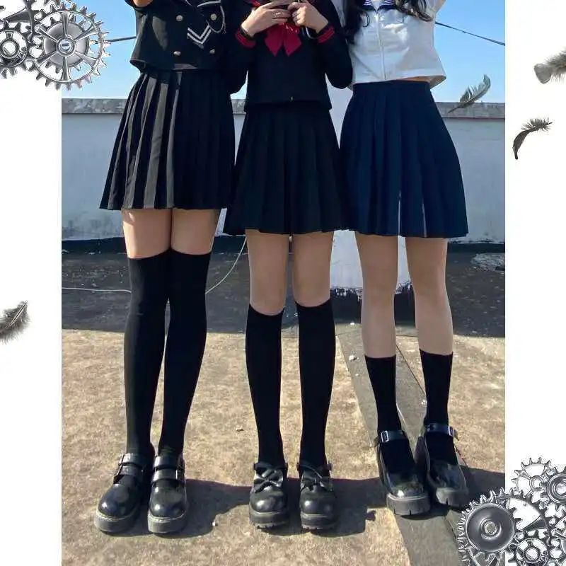 women socks Calf socks korean style japanese style Veet 2025 black white new Comfortable sweet girl happy funny socks
