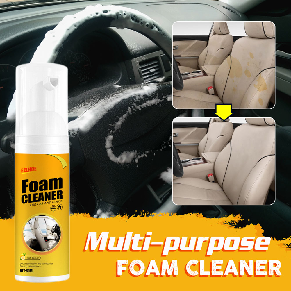 30/60/100/150ml Multi-Purpose Wash Kit Car Interior Leather Seat Panel Cleaner Anti-aging Cleaning Foam Spray