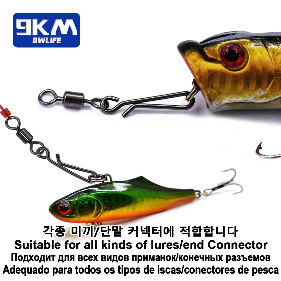 Fishing Swivels Snaps 50~200Pcs Fishing Rolling Swivel Barrel Snap lures Connector Saltwater Fishing Clip Snap Trolling Tackle