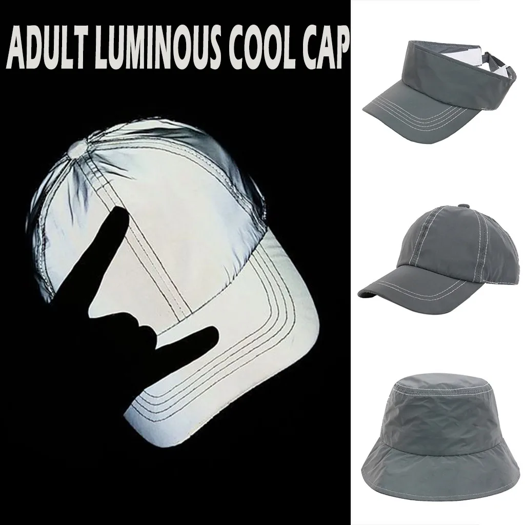 Luminous Men Women Baseball Cap Reflective Night Hip Hop Visor Mens Bucket Bob 2025 Caps Outdoor Sun new Hat Casual Bone