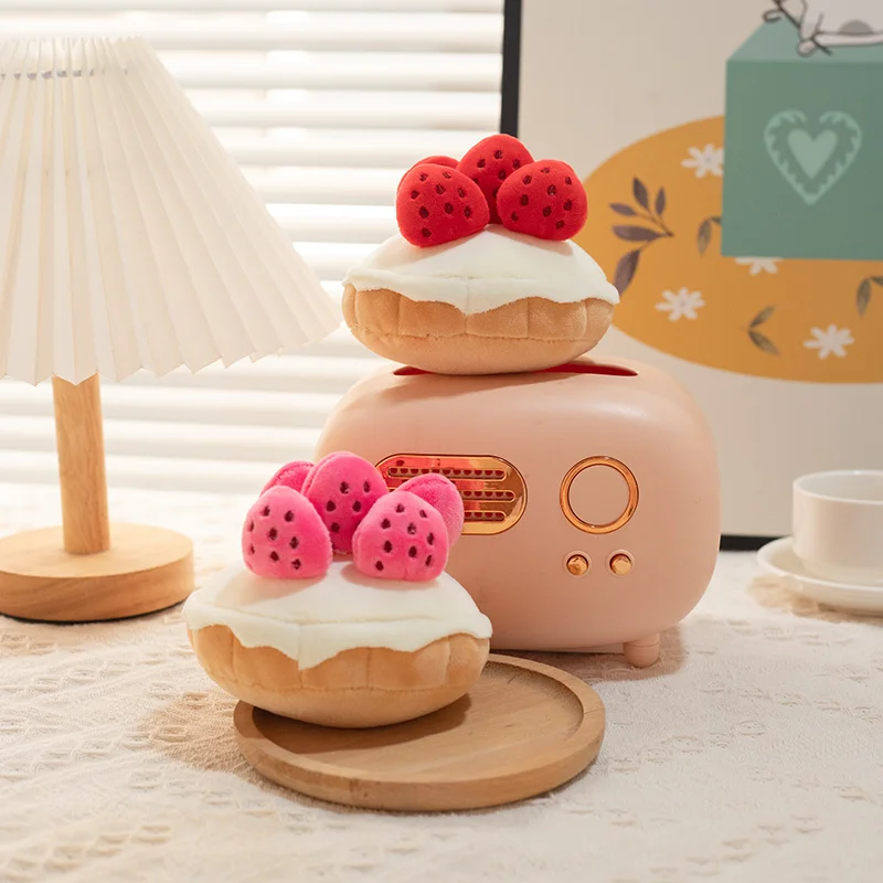 Adorable Strawberry Cake Plush Toy Stuffed Food Dessert Pillow Kawaii Sweet Birthday Party Decor Plushie 2025 new Creative Gift