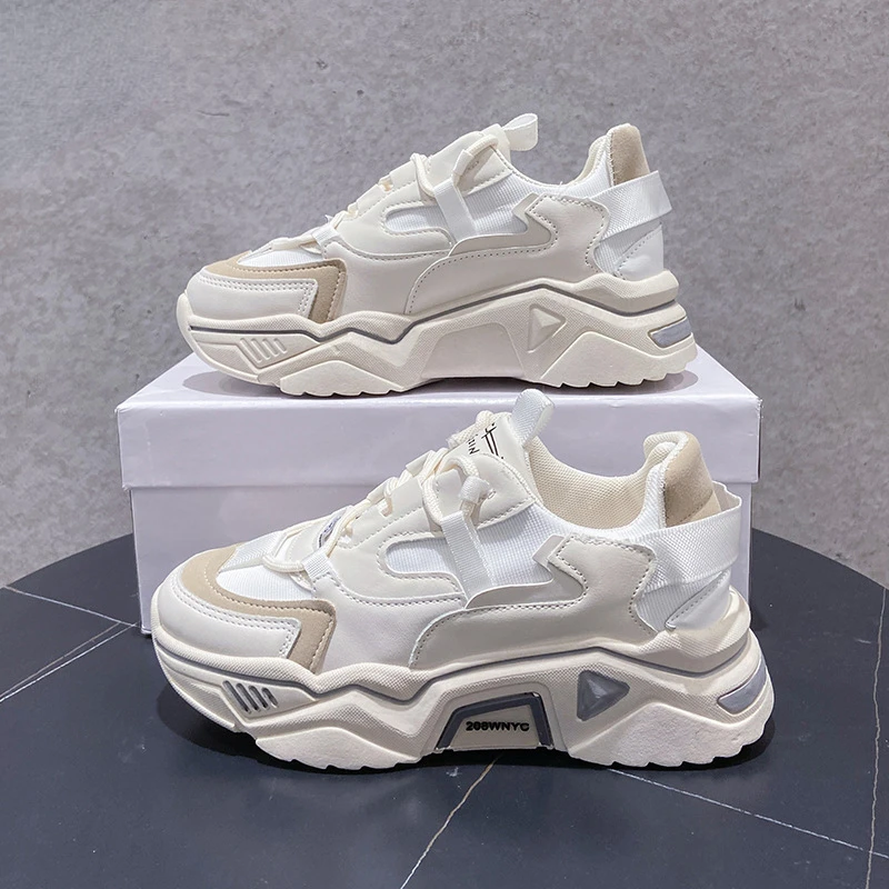 Women Shoes Autumn Breathable Mesh Sneakers Trend Wedge Platform Casual Dad Shoes Female Sport Tennis Running Shoes Zapatillas