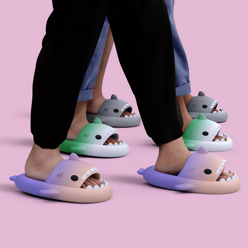 Shark Slippers Summer Beach Slides Women Men Boys Girls Outdoor Home Fashion Rainbow Flip Flops Kids Cute Cartoon Sandals Shoes z250708KRRS