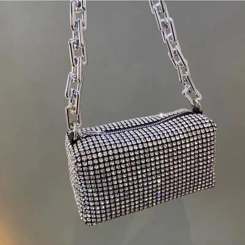 New Rhinestone Handbags For Women Clutch 2023 Diamonds Shoulder Bag Purse Ladies Female Crossbody Bag Shining Chain Crystal Tote